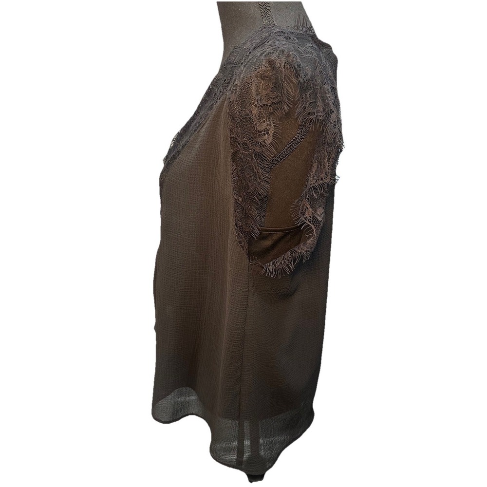 Lovestitch Top Women's Black Attached Tank Lace Cap Sleeve Polyester Medium NWT - Picture 3 of 9